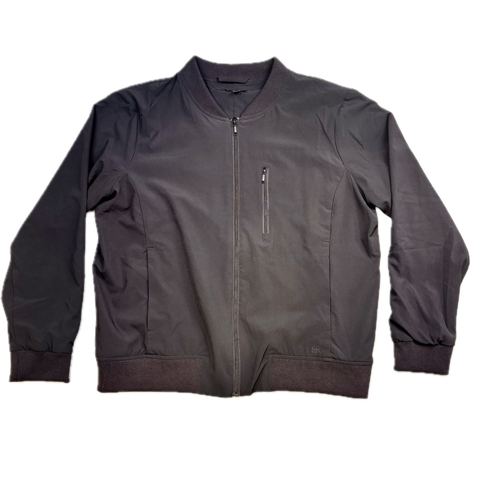 Banana Republic Mens Motion Tech Bomber Jacket Gray Full Zip Stretch 1687120 L